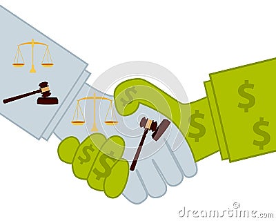 Judicial bribery Vector Illustration