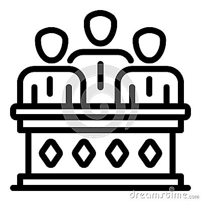 Judiciary icon, outline style Vector Illustration