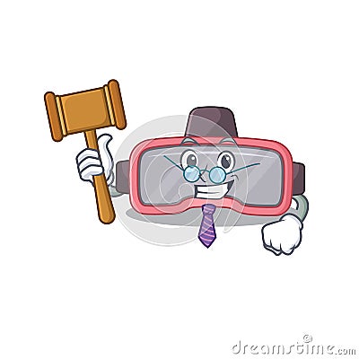 A judicious judge of vr glasses caricature concept wearing glasses Vector Illustration