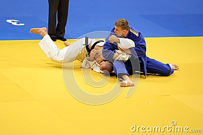 Judo action - submission technique Editorial Stock Photo