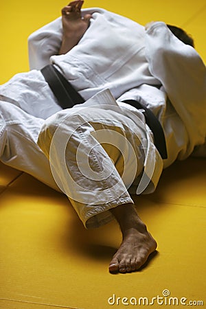 Judo fighters Stock Photo