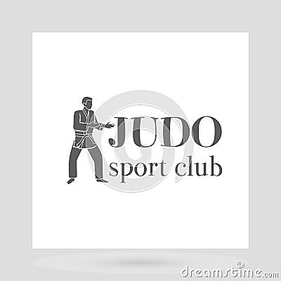 Judo sport club logo design Vector Illustration