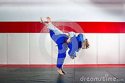 Judo on tatami Stock Photo