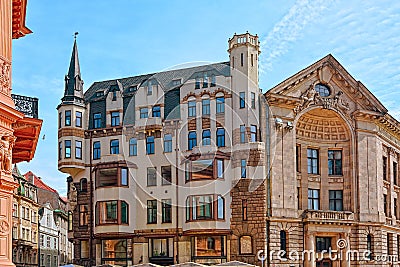 Jugendstil architecture Stock Photo