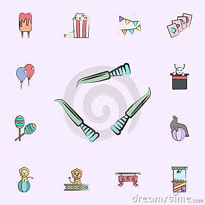 juggle with knives colored icon. circus icons universal set for web and mobile Stock Photo