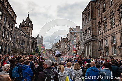 Juggler Performing At Edinburgh Fringe Festival Editorial Stock Photo