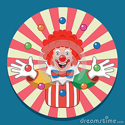 Juggling circus clown, vector Vector Illustration