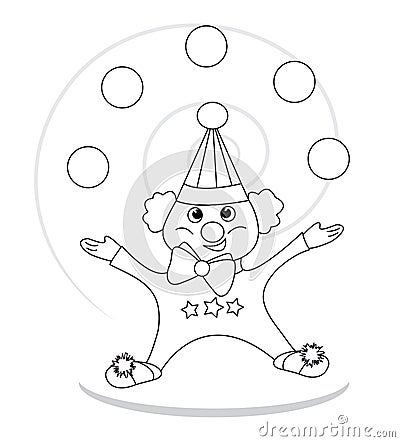 Juggling clown Cartoon Illustration