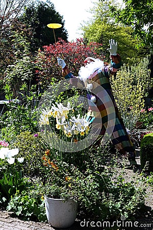 Juggling Clown in the Garden Stock Photo