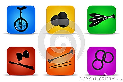 Juggling icons Stock Photo