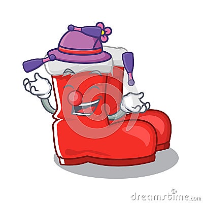 Juggling santa boots with the cartoon shape Vector Illustration