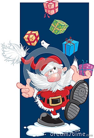 Juggling Santa Vector Illustration