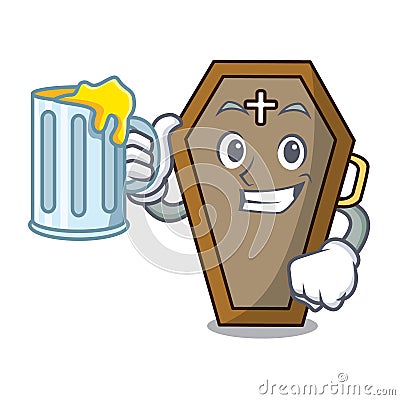 With juice coffin mascot cartoon style Vector Illustration
