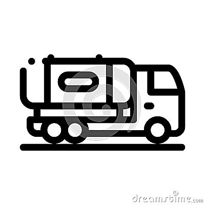 Juice concentrate delivering truck icon vector outline illustration Vector Illustration