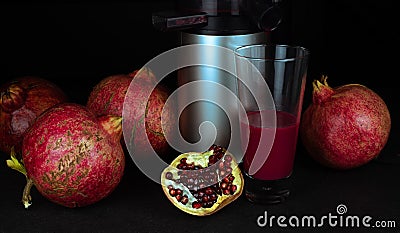 Juice extractor for healthy pomegranate juice. Healthy life concept Stock Photo