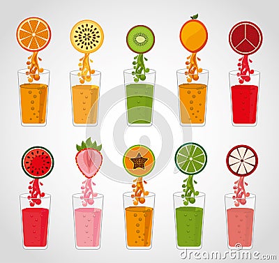 Juice fruit Vector Illustration