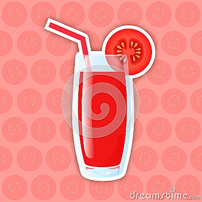 Juice Icon. Tomato Vector Illustration