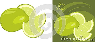 Juice lime. Icon for design Vector Illustration