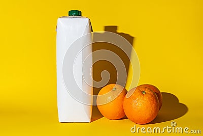 juice pack empty copy space oranges Stock Photo