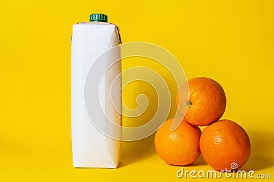 juice pack empty copy space oranges Stock Photo