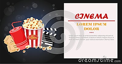 Juice, Popcorn and movie tickets Vector illustration Vector Illustration