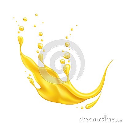 Vector realistic orange pineapple juice splash Vector Illustration