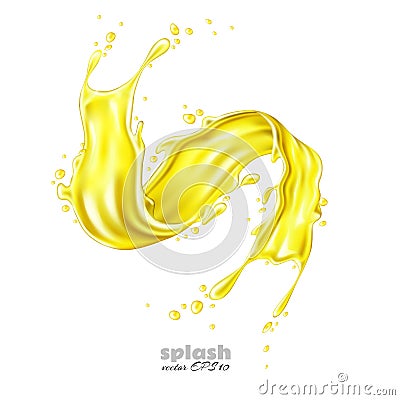 Vector realistic orange pineapple juice splash Vector Illustration