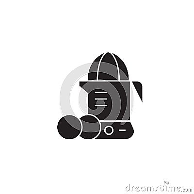 Juice squeezer black vector concept icon. Juice squeezer flat illustration, sign Vector Illustration