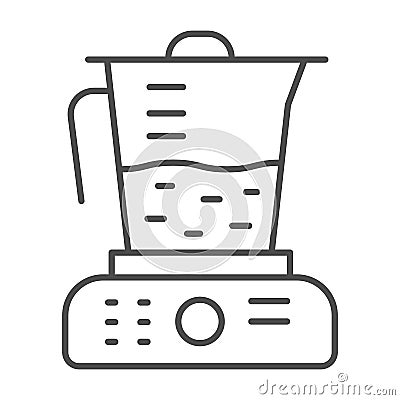 Juicer thin line icon, Kitchen appliances concept, Blender sign on white background, squeezer icon in outline style for Vector Illustration
