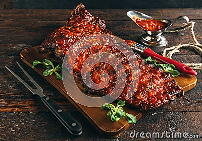 Juicy beef ribs Stock Photo