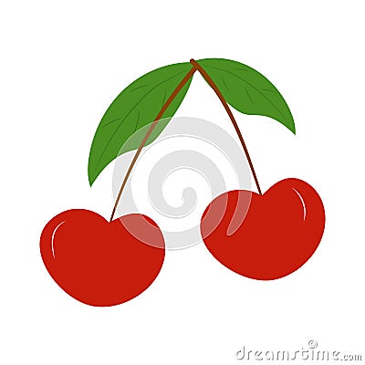 Juicy cherries. Vector illustration of cherry. Vector Illustration