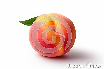 Juicy Delight: Fresh Nectarine on White Background Stock Photo