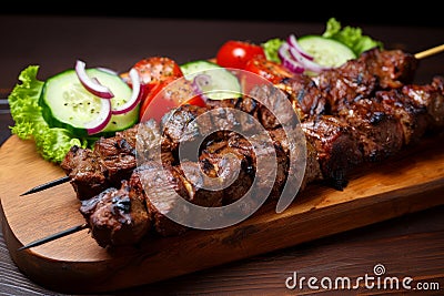 Juicy Grilled kebab. Generate Ai Stock Photo