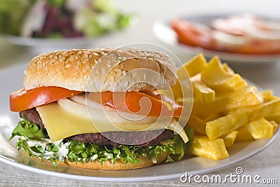 Juicy hamburger meat Stock Photo