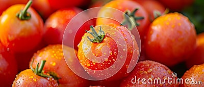 Juicy Homegrown Tomatoes Freshly Plucked, Bursting With Vibrant Flavors Stock Photo