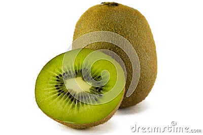 Juicy kiwi fruit isolated on white background. Stock Photo