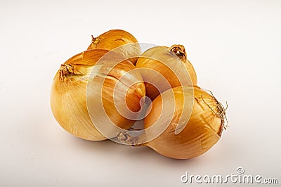 Juicy onions on a white background. Close up Stock Photo