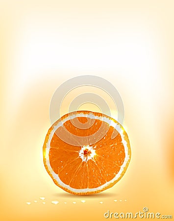 Juicy orange slice Vector Illustration