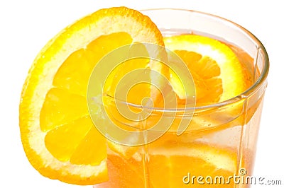 Juicy oranges in glass. Stock Photo