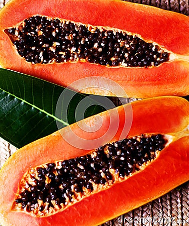 Juicy papaya Stock Photo