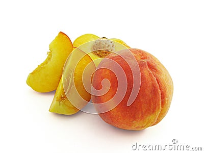 Juicy peach fruit Stock Photo