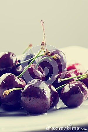Juicy ripe cherries Stock Photo