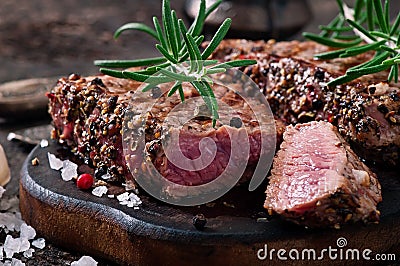 Juicy steak medium rare beef Stock Photo