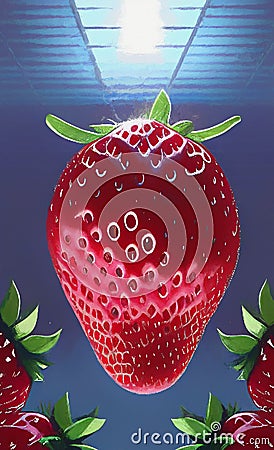 Juicy strawberries - abstract digital art Stock Photo