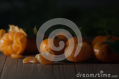 Juicy tangerines. Still life. Stock Photo