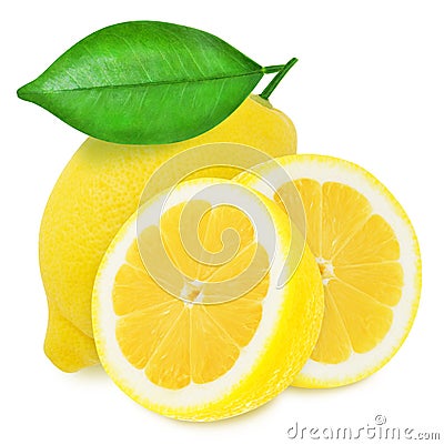 Juicy yellow lemons isolated on a white background Stock Photo