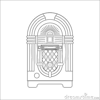Jukebox Flat Icon Vector Illustration