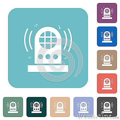 Jukebox rounded square flat icons Vector Illustration