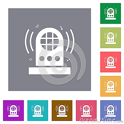 Jukebox square flat icons Vector Illustration