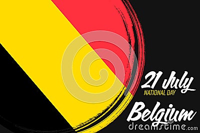 `21 Juli Nationale feestdag van BelgiÃ«` - 21 of July Belgian Independence Day, banner with grunge brush Vector Illustration